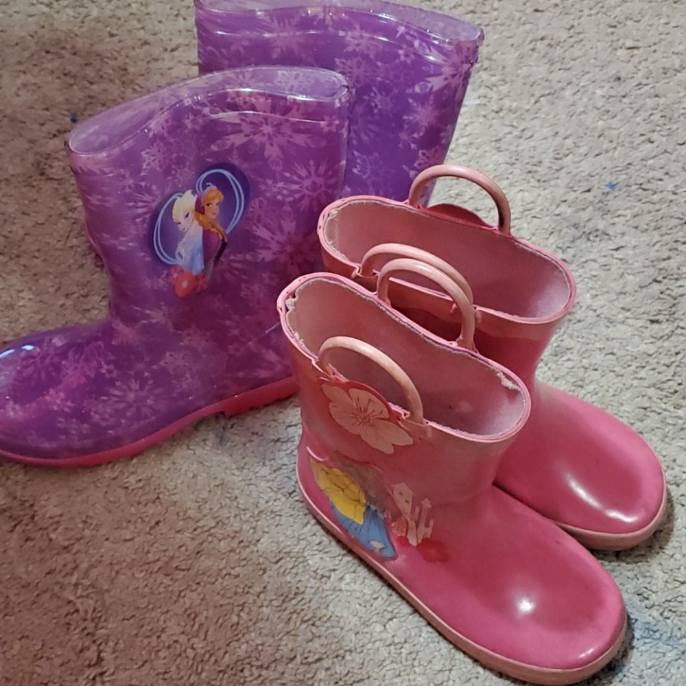 *FIRM PRICE* LOT (2) Kids Girls Rainboots